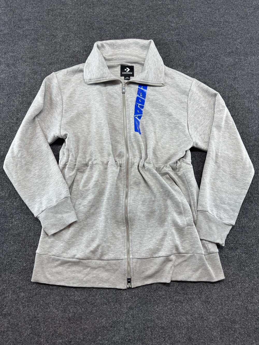 Converse Track Jacket Womens Large Gray Full Zip Collared All Star Pockets